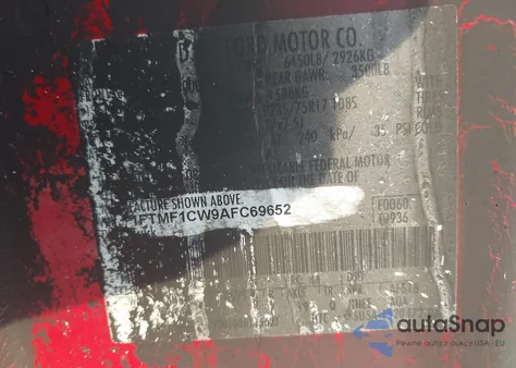 2010 Ford F-150 Stx/Xl/Xlt из США, поврежденный, VIN 1FTMF1CW9AFC69652